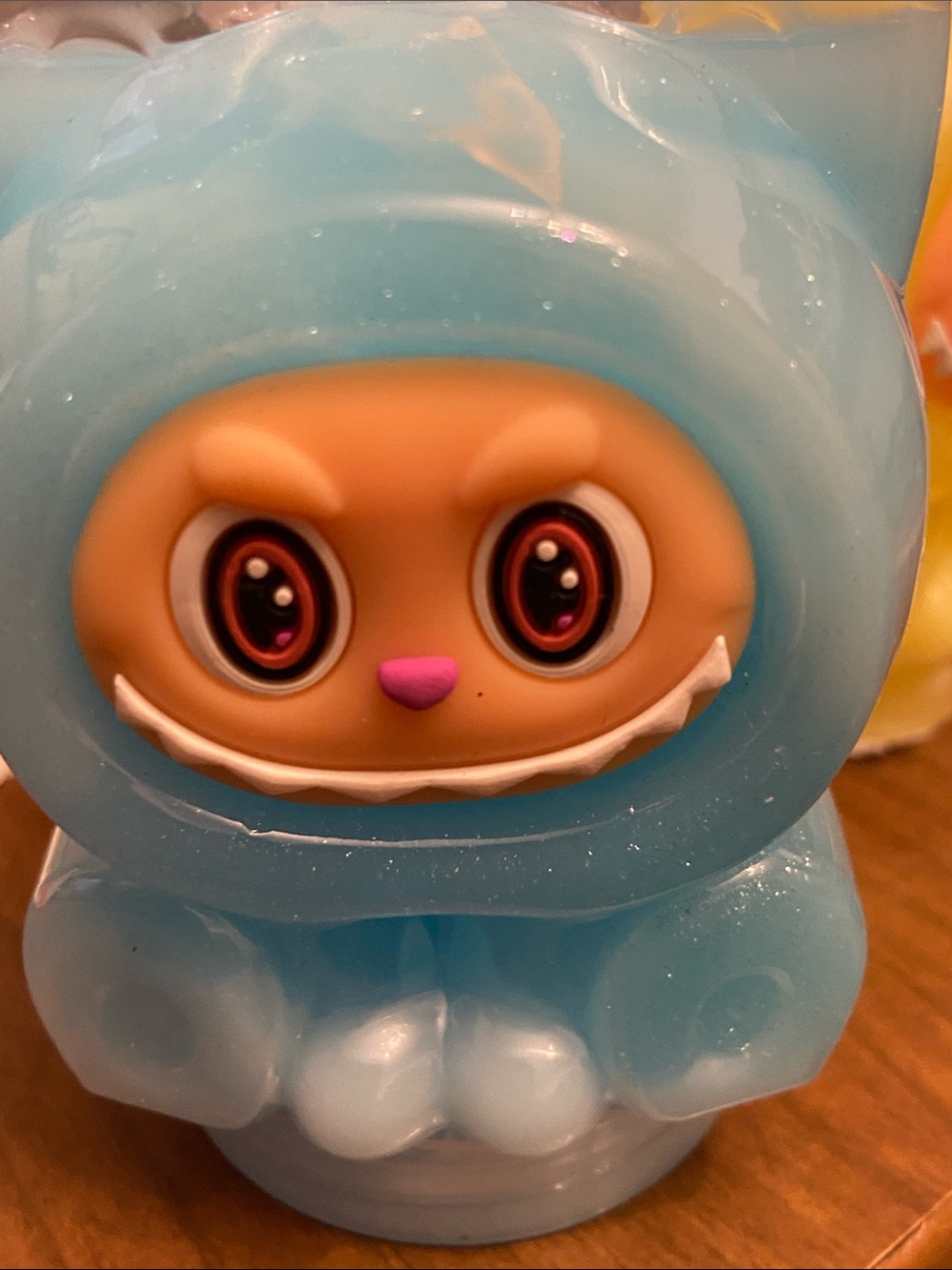 Labubu Light Blue Shiny Glitter Slime Huggie Bear. - Picture 2 of 2